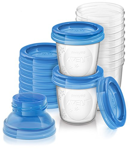 Philips AVENT SCF618/10 Aufbewahrungssystem für Muttermilch, Becher inklusive Deckel, Adapter
