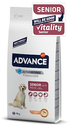 ADVANCE hund Maxi Senior + 6 år kyckling och ris, 14 kg