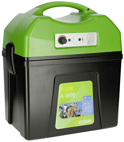 Kerbl Titan A 1600 - Recinzione elettrica a batteria, 1,6 J, dispositivo a batteria, 12 Volt
