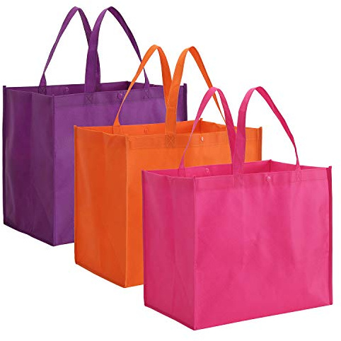 Tosnail 12 Pack Large Foldable Reusable Grocery Tote Bags Shopping Bags