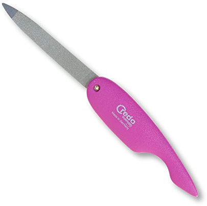 CREDO Saphir Klapp-Nagelfeile POP ART, grob/fein, verchromtes Feilblatt, pink 62502