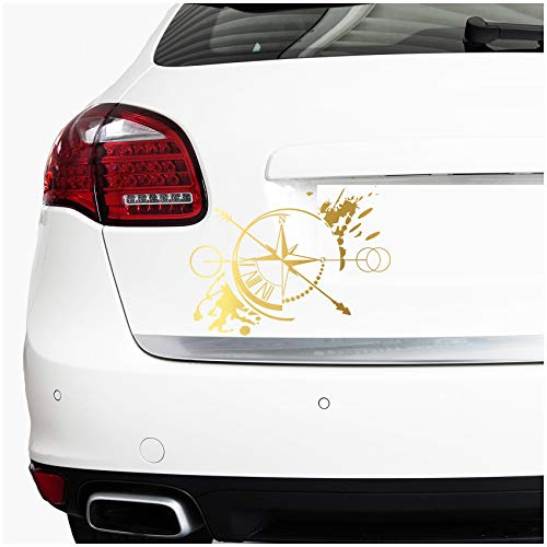 Autoaufkleber Kompass Offroad Windrose Sticker Folie für Auto Motorrad Wohnwagen Wohnmobil Anhänger Aufkleber Selbstklebend Kfz Zubehör