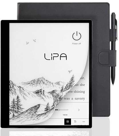 Lipa ET10 Ereader 10 Zoll - 64GB - 4GB RAM - Mehr Sprachen - Ebook & Hörbuch - E-Reader für Ebooks - Mit Google Playstore - Mit Hülle und Stylus Pen - E-Ink - Notizen möglich