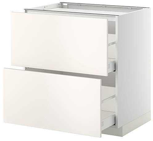METOD/MAXIMERA Table de cuisson avec 2 façades/2 tiroirs 80 x 61,6 x 88 cm Blanc/Veddinge Blanc