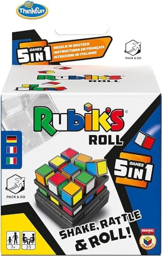 ThinkFun - 76458 - Rubik's Roll - Die Rubik's Spielesammlung für Jungen und Mädchen ab 8 Jahren in praktischer Mitnahmebox - EIN tolles Geschenk für alle Fans des original Rubik's Cube