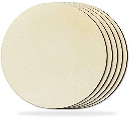 5 Stück 20 cm Holzkreise zum Basteln, unlackierte runde Holztafel, Holzausschnitte für Türgestaltung, Malerei