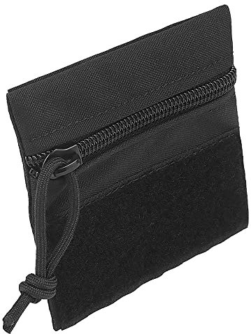KODENOR Brust-Rig Klettverschluss-Hängetasche, taktische Brieftasche, kleine Süßigkeitentasche, Münzen, Schlüssel, MK3 MK4 Westenverlängerungszubehör (Farbe: BK, Größe: 15x10 cm)