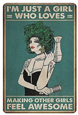 AOOEDM Barber Shop Decor Making Other Girls Feel Awesome Metal Sign for Home Coffee Garage Wall Decor Vintage Poster Bar Signs for Home Bar Retro Metal Tin Sign