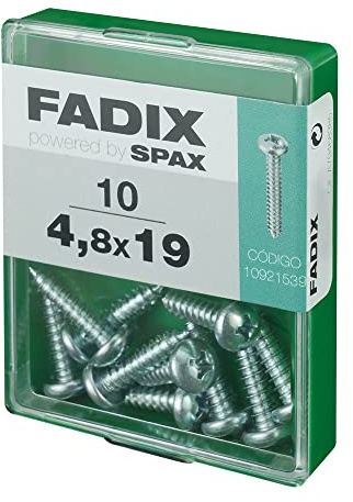 CAJA M 10 uds. TORNILLO ROSCA CHAPA CR CINC 4,8 x 19 mm FADIX