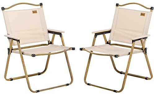 Outsunny Lot de 2 chaises de Camping Chaise de pêche Pliante - Tissu Oxford et Structure Acier - 54 x 59 x 78 cm - Kaki
