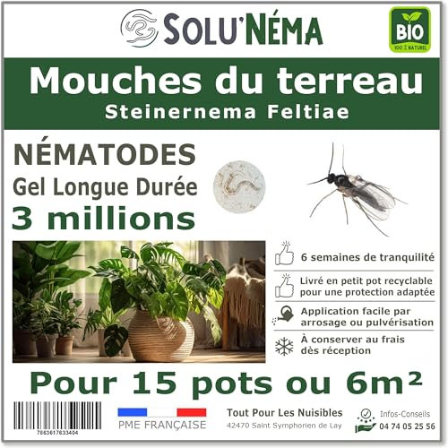 SOLUNEMA - Nématodes Contre Les Mouches du Terreau 3M Longue Durée
