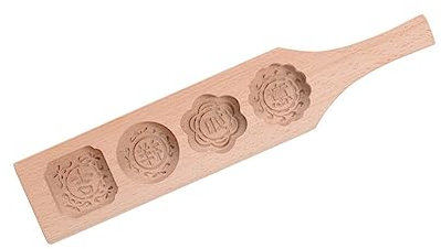 EIOLWJIEO Moon Cake Mold Wooden Making Molds Sturdy Cyclic Utilization Decorative Mould Chocolate Bean Muffin Pumpkin Pie, Wood Color 6