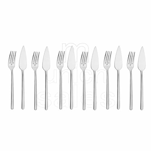 Picard & Wielpütz - Set di 12 posate da pesce della serie Ventura 6108 in cartone pieghevole bianco