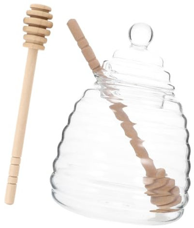 MAGICLULU 1 Satz Honigglas aus Glas Honiggläser Bienenhonigglas Keksdose Sirup transparenter Honighalter transparenter Honigspender Einmachglas Container Trockenfutter Wiederverwendbar