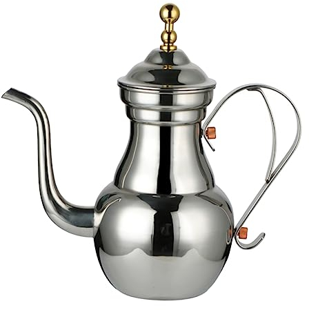 LeGDOr Cafetera árabe Cafetera Espresso eléctrica Estilo Retro Leche Tetera Tetera Cafetera árabe eléctrica Hervidor de café por Goteo Tetera árabe Tetera de Flores Camping Acero Inoxidable