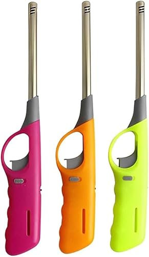 Generic 3 x Large bbq Lighters Refillable Safety Gas Candle BBQ Fire Lighter