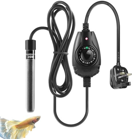 PYPABL Super Mini Aquarium Heater 15W 25W 35W, Nano Fish Tank Heater with External Controller, Adjustable Heater for 1-35L Small Fish Tank, Betta Heater for Fish Bowls (35W)