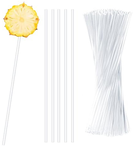 100 Stück Acryl Lutscher Sticks Klar Cake Pop Stiele Cryl-Lutscherstäbchen Transparent Wiederverwendbar Acryl Bonbon Sticks für Herstellung Kekse Cupcake Toppers Dessert Schokolade