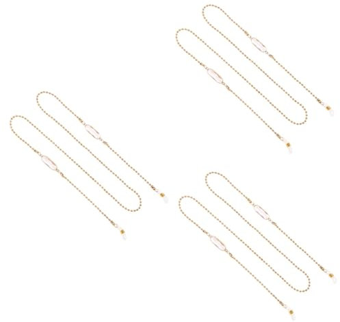 SOIMISS 3 Stk Brillenzubehör Vergoldete Brillenkette Perlen Brillenkette Schnur Brillenkette Für Damen Brillenbandhalter Für Sonnenbrillen Halteband Für Sonnenbrillen Brillenseil