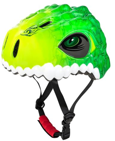 Favoto Kinderhelm Leicht Fahrradhelm Jungen - Cartoon Kinderhelm Verstellbarer Helm für Jungen Mädchen Sicherheitsschutz Outdoor Sportarten S(50-54cm) Grün