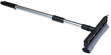 CIYODO Fensterwischer Teleskop aus Edelstahl mit Dualseitigem Abzieher und Langem Griff zur Einfachen Entfernung von Wasserflecken bei Hausarbeit Glas und Autofenstern