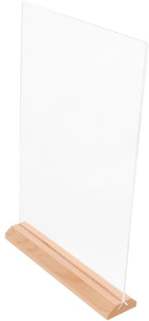 VILLCASE 2stücke Acryl Displayständer Mit Holzsockel Transparenter Schilderhalter Für Fotos Und Menüs Stabiler Foto-displayständer Für Büros Und Events