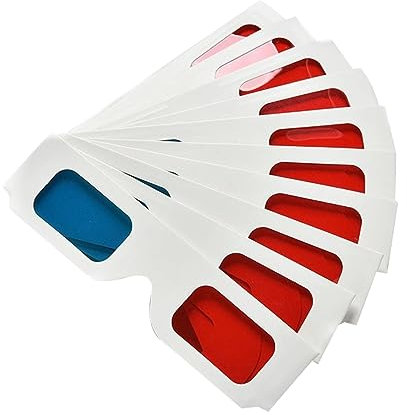 DOITOOL 50pezzi Occhiali in Carta Montatura Leggera Lenti Rosse e Blu Per Cinema e Giochi Riutilizzabili