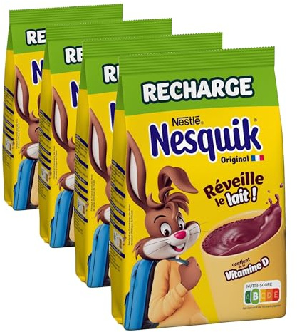 Nesquik - Chocolat en Poudre, Eco-Recharge - 430g (L'emballage peut varier) (Lot de 4)