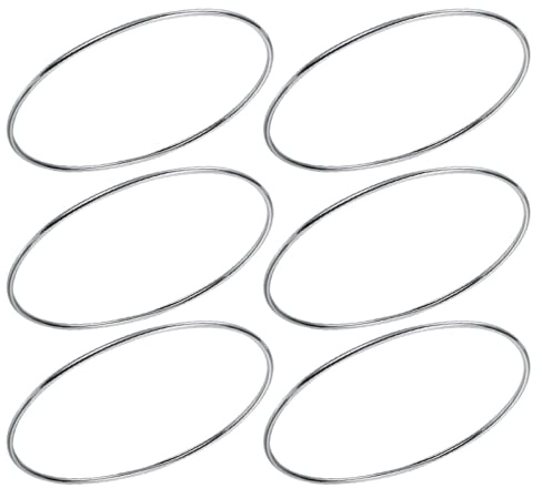 DEARMAMY 6 Stück Dünne Silberne Armreifen Damen Versilbertes Kupfer Armband Minimalistisches Design Alltags und Partyschmuck