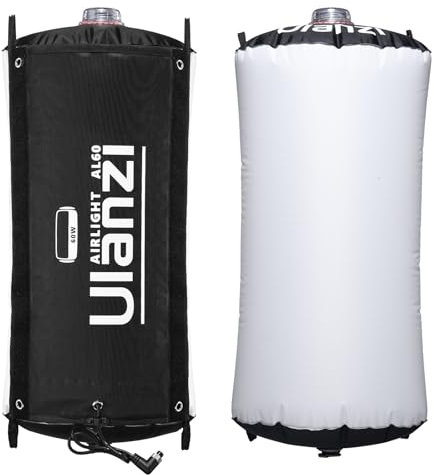 ULANZI AL120 Luce Foto Morbida Gonfiabile, Luce Fotografica Bi-color 2700-6500k, CRI 96 + Luci Studio Fotografico Portatile 120 W con facile installazione,Telecomando e C-stand