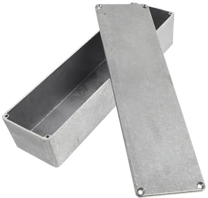 DECHOUS Effektgehäuse aus Aluminiumdruckguss für Gitarreneffektpedal Praktisches und Robustes Metallgehäuse in Silber als Ersatzgehäuse für Gitarrenzubehör