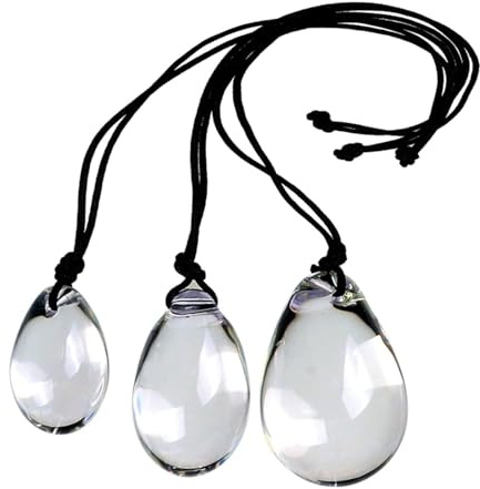 Yerbssk Große eiförmige Glas-Analkugeln Analplug mit Kette Kristall-Analdildo Analtrainer Analkugel Glasdildo Analkugeln Prostatamassagegerät Vaginale anale Masturbation Männliches und weibliches Sexs