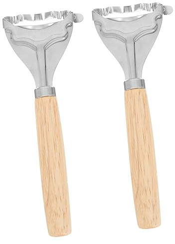 CIYODO 2 Pezzi Spelucchino per Mais Manico Legno Utensile Cucina Taglia Mais Sicuro Durevole Usura Pratico Design Curvo Sbucciatura Veloce