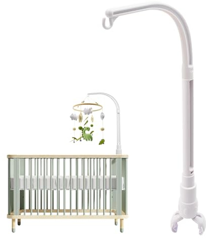 Coriver Baby Mobile Halterung, Abnehmbarer Verstellbare Wickeltisch Mobile, DIY-Windspie Aufhängung für Kinderbett, Kinderzimmer Dekoration, ab 0+ Monaten -ohne Spielzeug und ohne Spieluhrmodul, Weiß