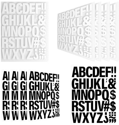 Buchstaben Zum AufbüGeln 10 BläTter 500 StüCk - 5 Schwarz & 5 Weiß BüGelbuchstaben, Buchstaben AufbüGeln FüR Textilien, Diy BüGel Buchstaben Zahlen FüR T-Shirts, Taschen & Stoffe