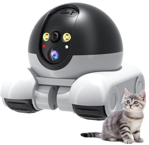 Pet Camera Home Security, Bot Camera Movable Indoor with 32G SD Card, 2 Way Talk, 1080P, Dog Baby Pet Camera Auto Tracking, App Control For Pet, Elderly