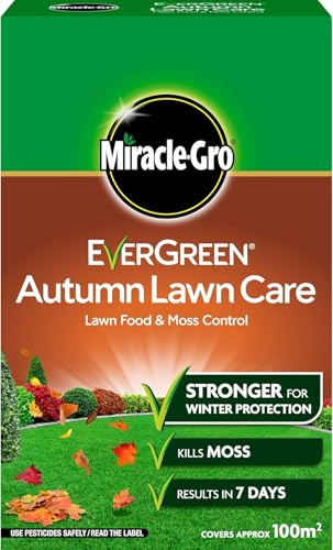 Miracle Gro Premium Autumn Lawn Feed & Moss Killer for Greener, Healthier Grass – Strengthens Roots, Prevents Moss Regrowth, Protects Lawn Through Winter – Professional Lawn Care (100m2 - Carton)