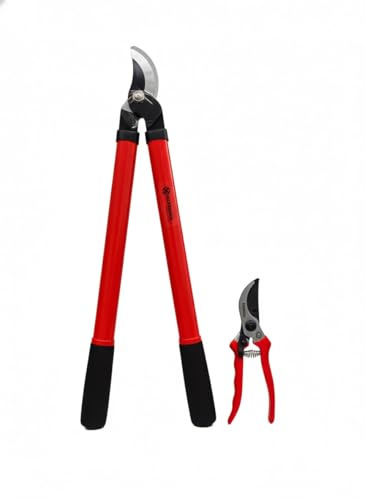 ZHK - 2 Piece Lopper & Pruner Set, Hardened Sharp Steel Blades, More Power Less Effort | Garden Tree Lopper, Heavy Duty Equipment, Garden Shears Tools, Chops Branches with Ease