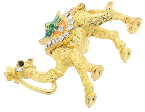 ABOOFAN Scatola Portagioie in Lega di Zinco Oro Cammello Vintage Contenitore Artistico Collezionabile per Gioielli Piccoli per Souvenir e Decorazione da Viaggio