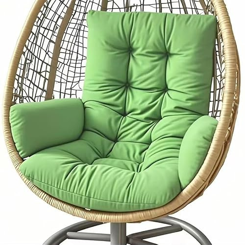 Générique Coussin pour Fauteuil Suspendu Extérieur, Galette de Chaise Nid d'Oeuf Imperméable en Polyester avec Rembourrage Coton PP, Coussin de Panier Suspendu pour Jardin et Balcon,Vert