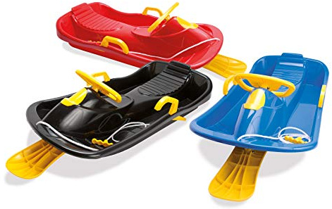 Dantoy Bob Sledge with Brakes, Steering Toboggan for Winter Snow, Made in Denmark (Various Colours),44 x 89 x 19cm