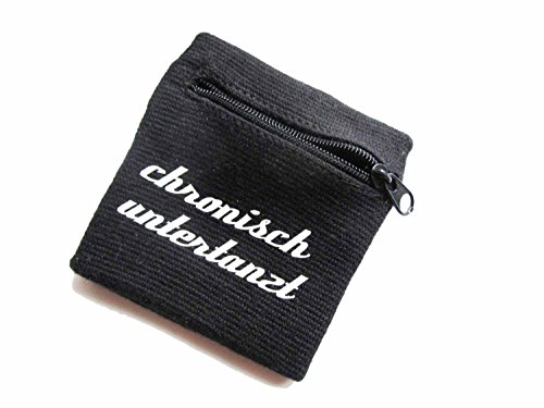 Schweißband Pulswärmer Reißverschluss Geldbörse CHRONISCH UNTERTANZT schwz