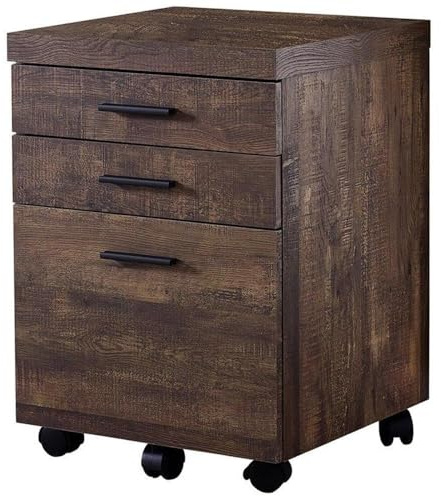 Monarch Specialties I 7400 File Cabinet, Rolling Mobile, Storage Drawers, Printer Stand, Office, Work, Laminate, Brown, Contemporary, Modern