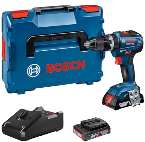 Bosch Professional Sistema 18V Trapano Avvitatore con Percussione GSB 18V-55 (incl. batteria 2x2,0 Ah + caricabatterie, 35 pz. Set di accessori Impact, in L-Case) - Amazon Exclusive Set