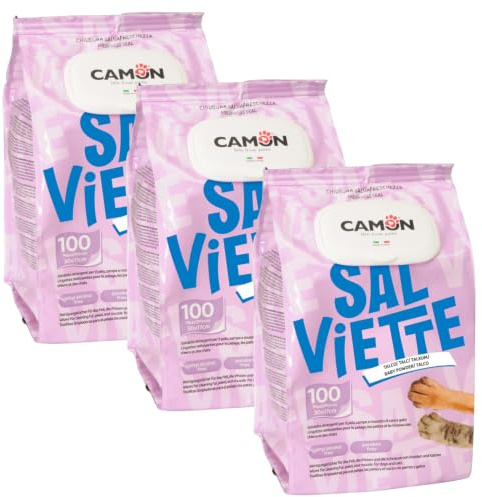 Camon Lot de 300 serviettes désodorisantes pour chiens et chats