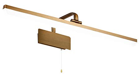ACMHNC LED Retro Spiegelleuchte Badezimmer Mit Schalter, Braune Bronze Badlampe Vintage Spiegellampe Bad Mit Einstellbar Lampenschirm, Wandleuchte Innen IP44,4000K Schminklicht Schminktisch,71cm/14w