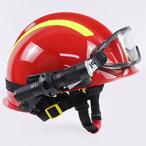 Fadiadem Casco di Sicurezza Regolabile Rescue Hard Hat, Casco di Protezione della Testa di Soccorso di Emergenza terremoto disastro, Casco Anti-Impatto con Faro e Occhiali