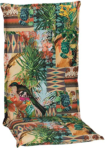 NYVI Hochlehner Auflagen Piemont 6er Set - 118x46x8 cm Dschungel - Extra Starker 8cm Sitzpolster - Gartenmöbel Auflagen mit Halteband & Bindebändern