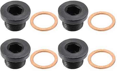 QUARKZMAN 4uds M18x1.5 Tornillo Tapón para Drenaje de Aceite para Motor con Junta para BMW Negro