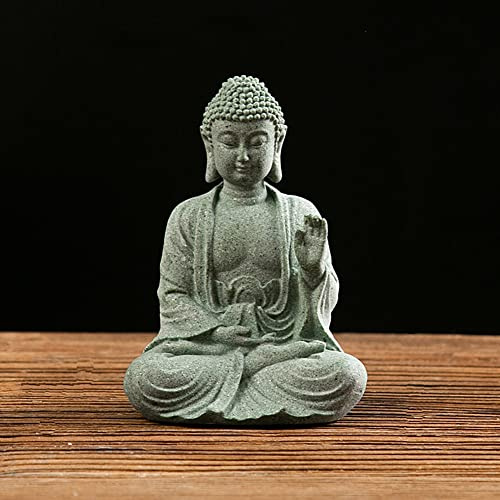 ZYWUOY Aquarium-Dekoration aus Kunstharz, sitzender Buddha, Harz, Stein, Zen-Effekt, für den Innen- und Außenbereich